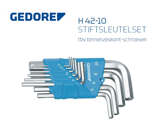 Gedore H 42-10 Stiftsleutelset 10-dlg | dkmtools