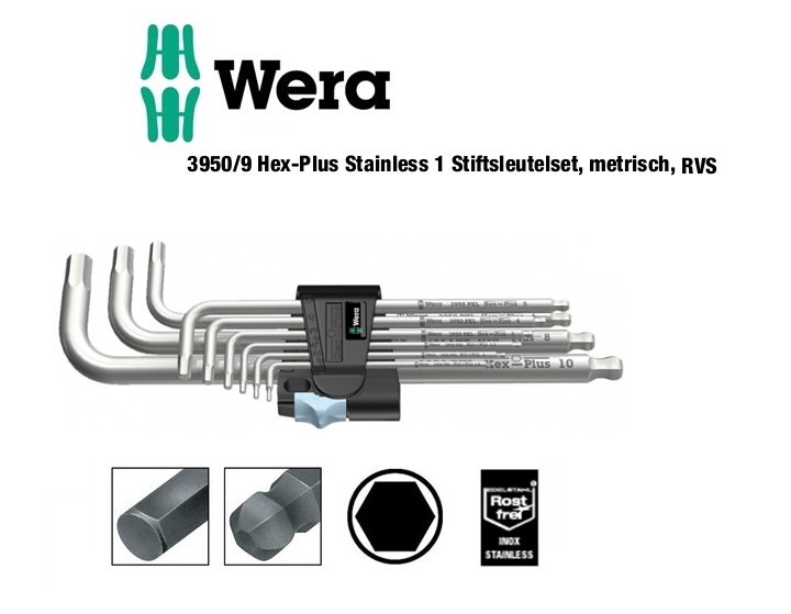 Wera 3950 PKL Inbussleutelset rvs | dkmtools