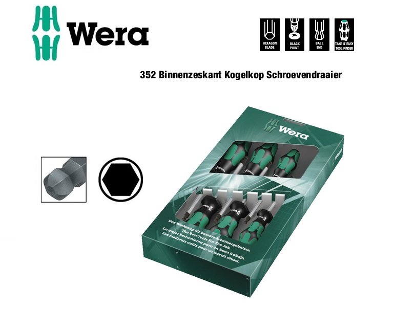 Wera 352 Binnenzeskant Schroevendraaier set | DKMTools - DKM Tools