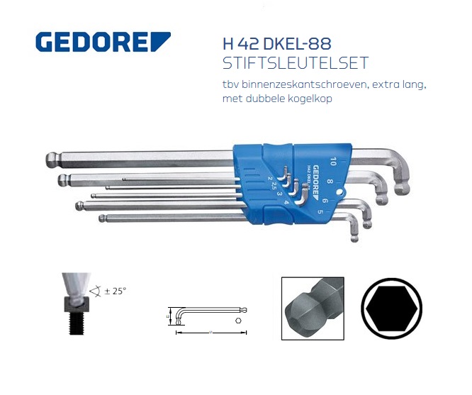 Gedore H 42 DKeL-88 Inbussleutelset | dkmtools