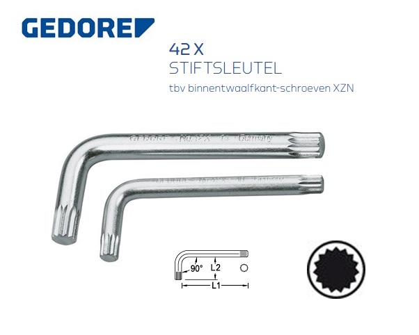 Gedore 42X Stiftsleutel XZN | DKMTools - DKM Tools
