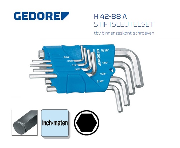 Gedore H 42-88 A Stiftsleutel set inch | dkmtools