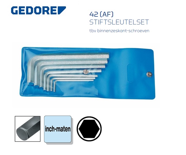 Gedore 42 AF Stiftsleutel set inch | dkmtools