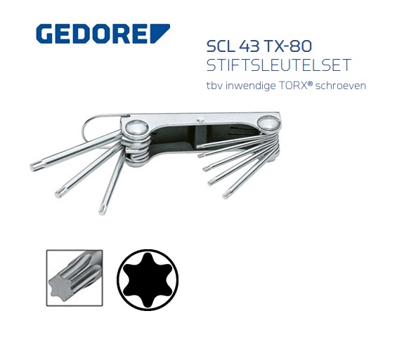 Gedore SCL 43 TX-80 Inbussleutelset TORX | dkmtools