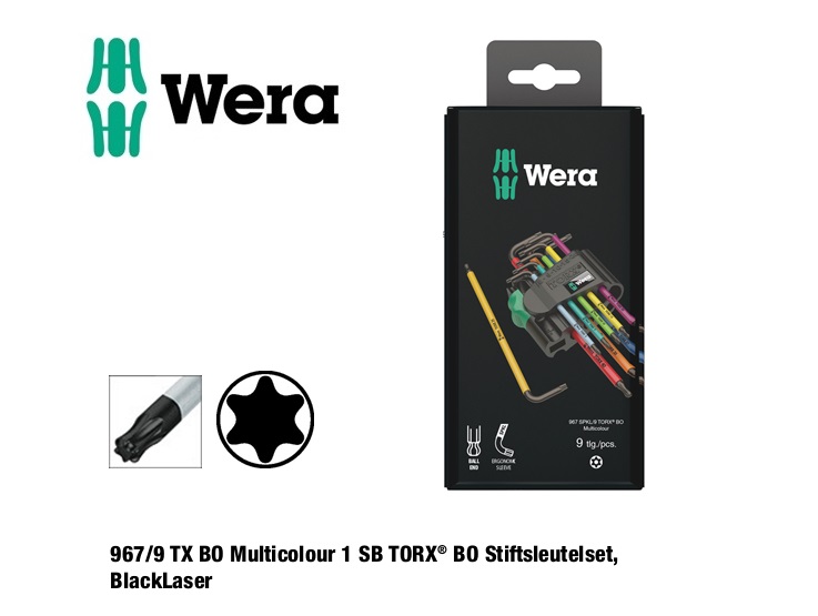 Wera 967 SPKL TORX BO Inbussleutelset kleurcode | dkmtools