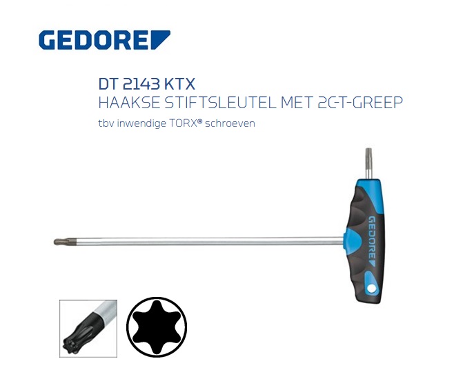 Gedore DT 2143 KTX T15 TORX schroevendraaier | dkmtools