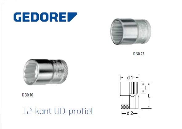 Gedore D 30 Dopsleutel 3 8 12 kant | dkmtools