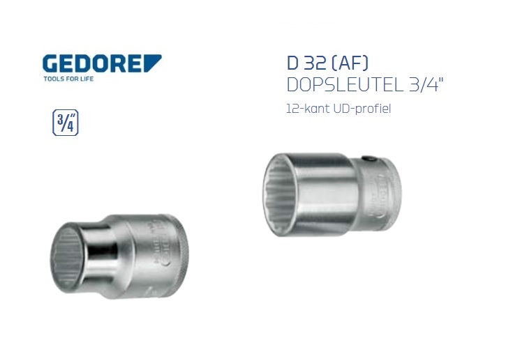 Gedore D 32 (AF) Dopsleutel 20mm | dkmtools