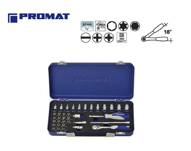 Promat Dopsleutelset 27 delig 6.3mm | dkmtools