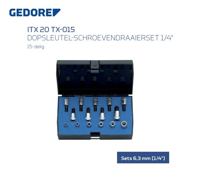 Gedore ITX 20 TX-015 schroevendraaierset | dkmtools