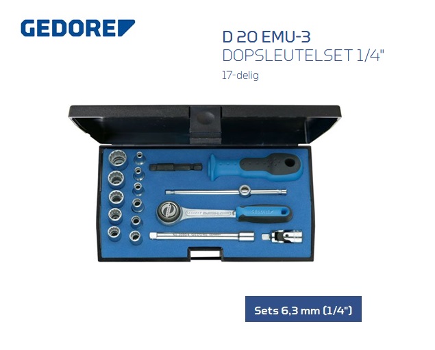 Gedore D 20 EMU-3 Dopsleutelset | dkmtools