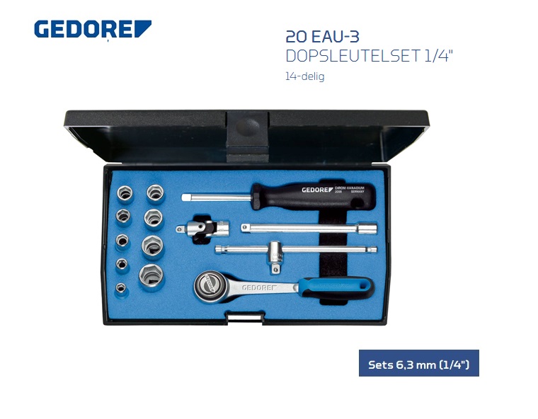 Gedore 20 EAU-3 Dopsleutelset AF | DKMTools - DKM Tools