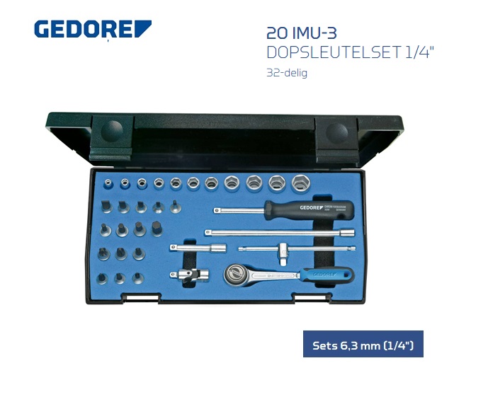 Gedore 20 IMU-3 Dopsleutelset | dkmtools