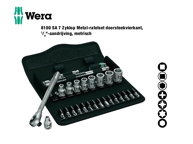 Wera 8100 SA 7 Dopsleutelset | dkmtools