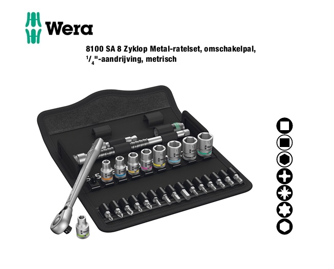 Wera 8100 SA 8 Dopsleutelset | DKMTools - DKM Tools