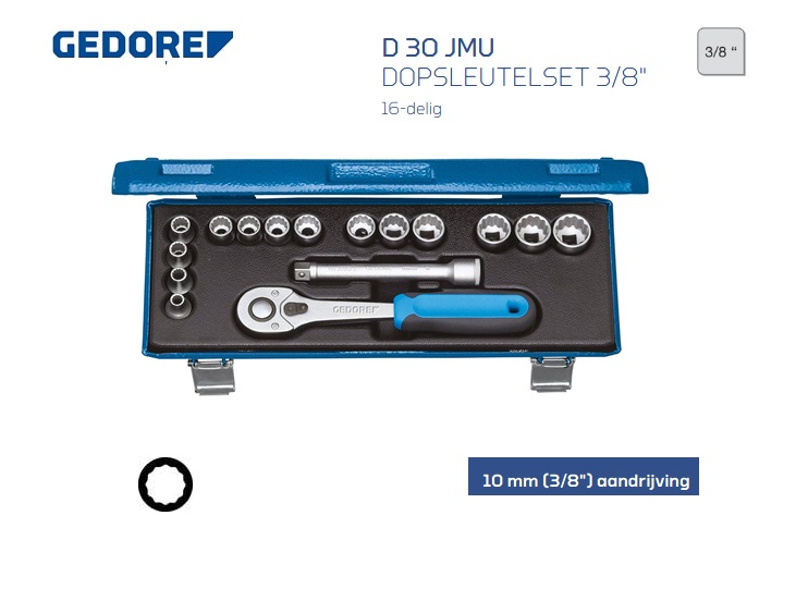 Gedore D 30 JMU Dopsleutelset 10mm | dkmtools