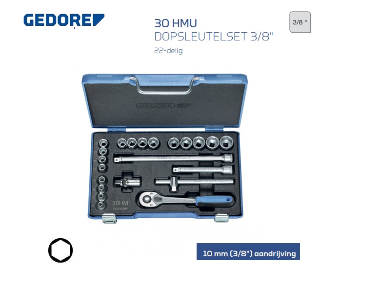 Gedore 30 HMU-10 Dopsleutelset 10mm | dkmtools