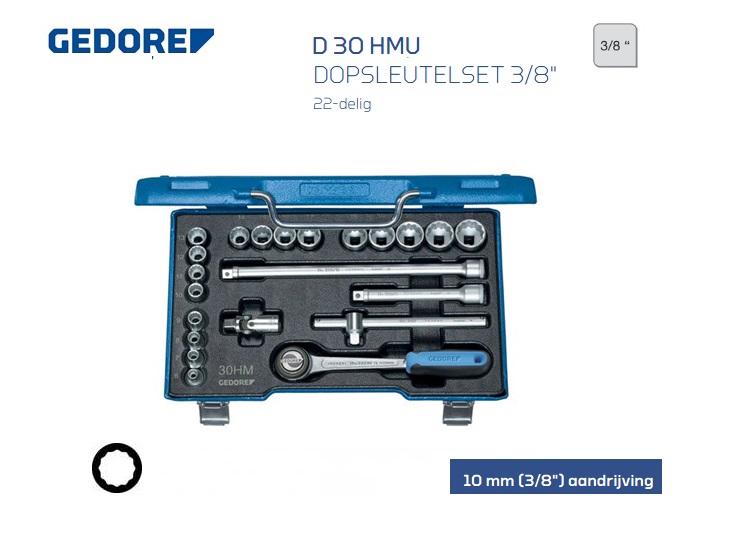 Gedore D 30 HMU-3 Dopsleutelset 10mm | DKMTools - DKM Tools