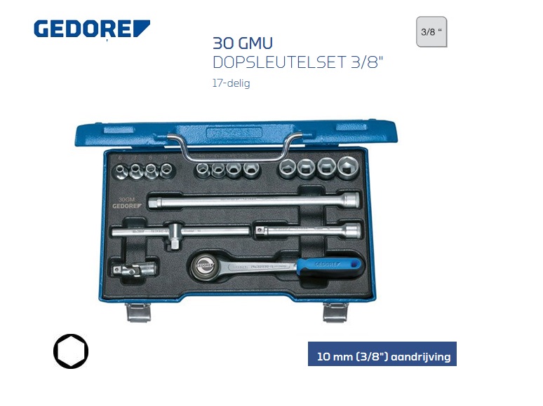 Gedore 30 GMU-3 Dopsleutelset 10mm | dkmtools