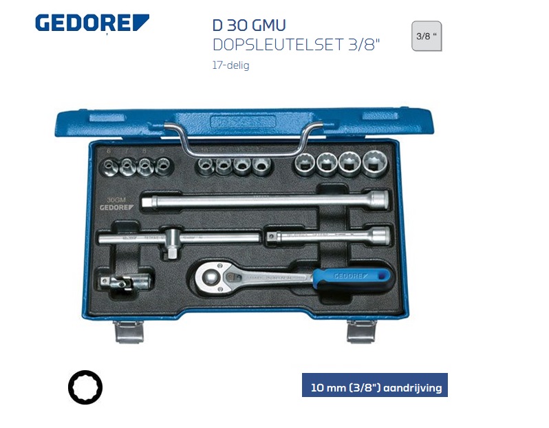 Gedore D 30 GMU-10 Dopsleutelset 10mm | DKMTools - DKM Tools