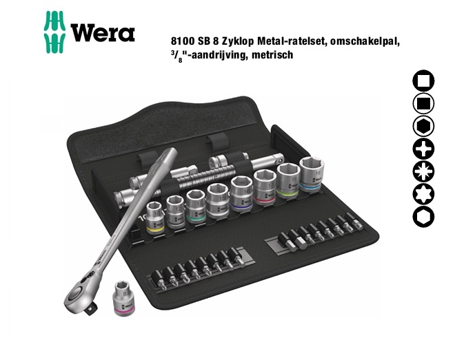 Wera 8100 SB 8 Dopsleutelset | dkmtools