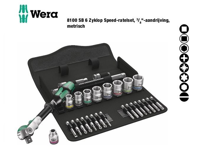 Wera 8100 SB 6 Dopsleutelset | dkmtools