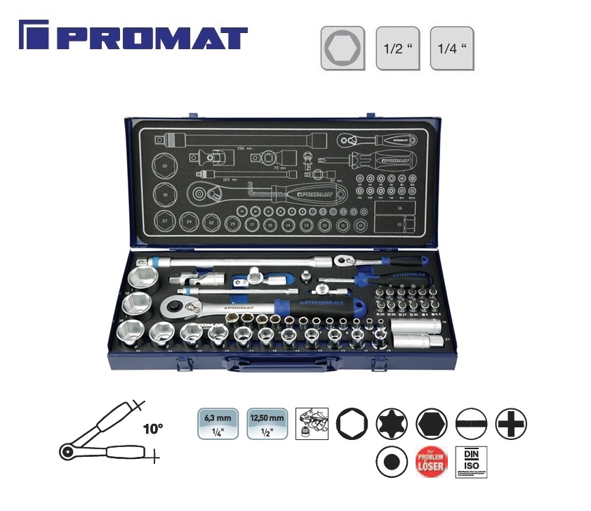 Promat Dopsleutelset 55 Delig Magic | dkmtools