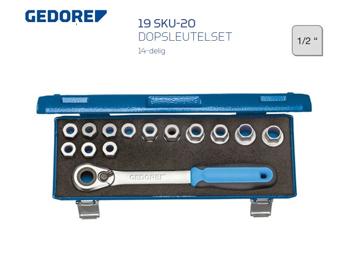 Gedore 19 SKU-20 Dopsleutelset 14 delig | dkmtools