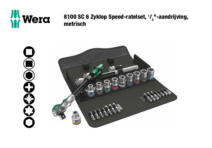 Wera 8100 SC 6 Dopsleutelset | dkmtools