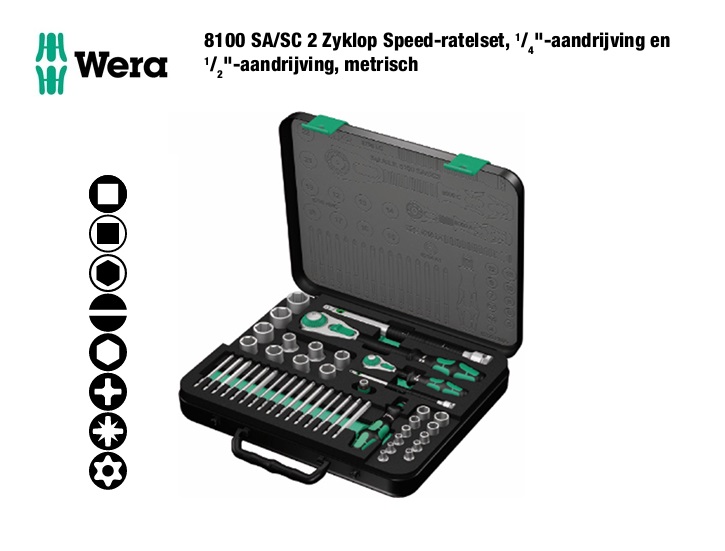 Wera 8100 SA-SC 2 Dopsleutelset | dkmtools