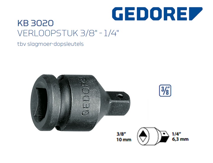 Gedore KB 3020 Verloopstuk 10.0 mm | DKMTools - DKM Tools