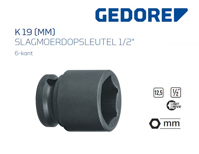 Gedore K 19 Slagmoerdopsleutel 12.5mm | dkmtools