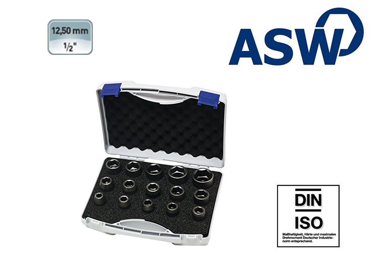 ASW Krachtdopsleutelset 12,5 mm 15 delig | DKMTools - DKM Tools