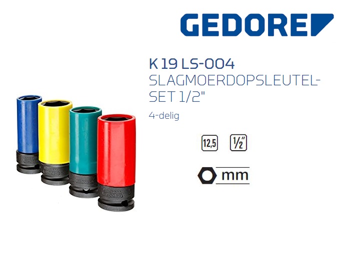 Gedore K 19 LS-004 Krachtdopsleutelset | dkmtools