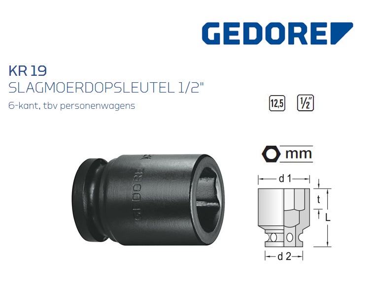 Gedore KR 19 Slagmoerdopsleutel | dkmtools