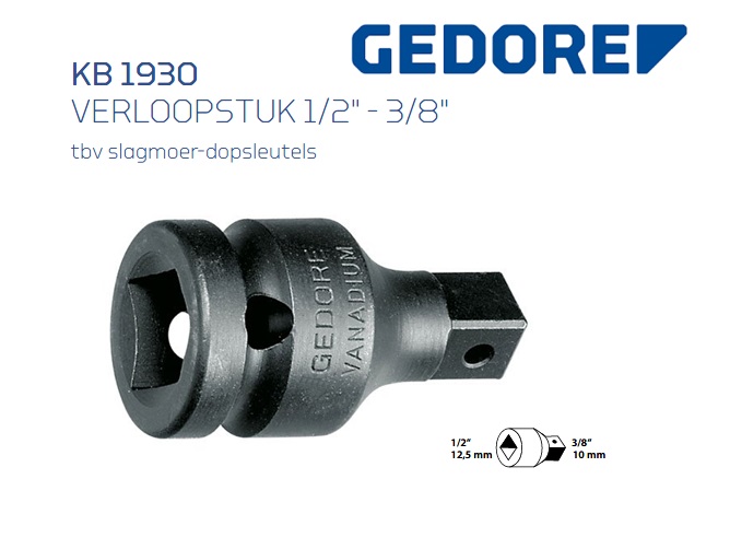 Gedore KB 1930 Verloopstuk 12.5 mm | dkmtools