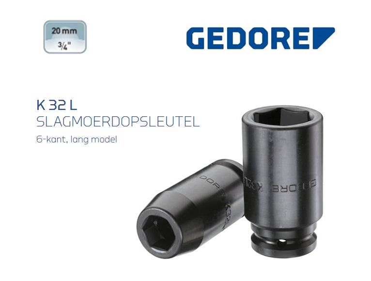 Gedore K 32 L Slagmoerdopsleutel lang 19.0 mm | dkmtools