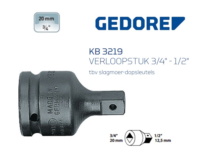 Gedore KB 3219 Verloopstuk | dkmtools