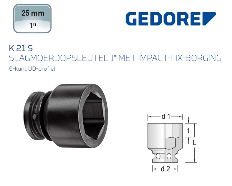 Gedore K 21 S Slagmoerdopsleutel 6-kant | dkmtools