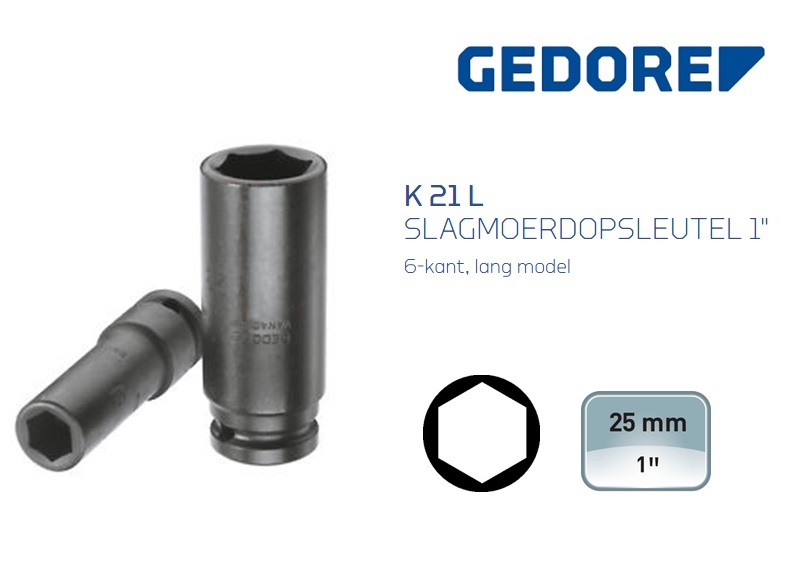 Gedore K 21 L Slagmoerdopsleutel 6-kant Lang | dkmtools