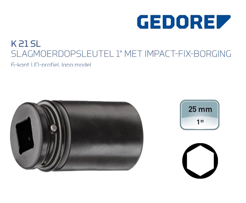 Gedore K 21 SL Slagmoerdopsleutel 6-kant Lang | dkmtools