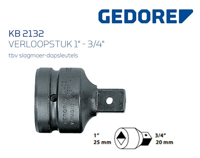 Gedore KB 2132 Verloopstuk | dkmtools