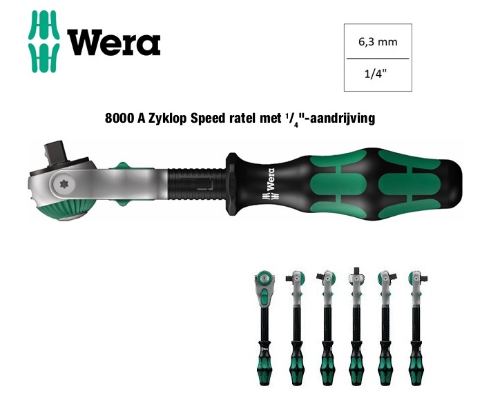 Wera Zyklop Speed ratel 8000 A 6.3mm | dkmtools