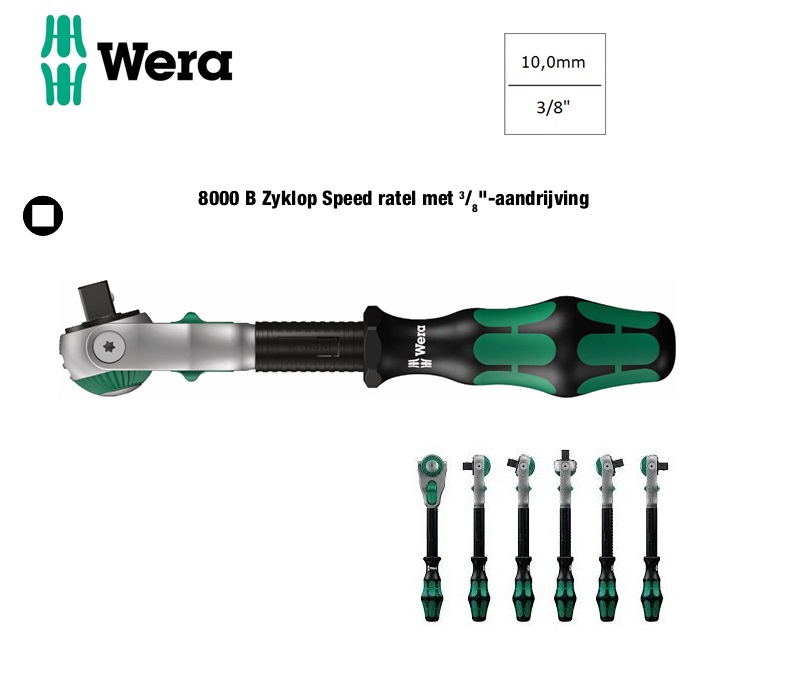 Wera 8000 B Zyklop Metal-ratel 10.0mm | DKMTools - DKM Tools