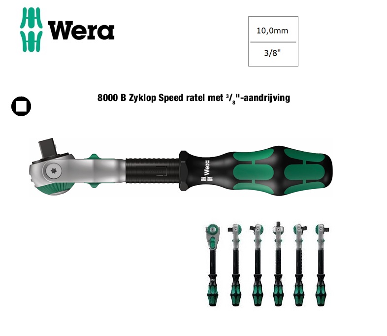 Wera 8000 B Zyklop Metal-ratel 10.0mm | dkmtools