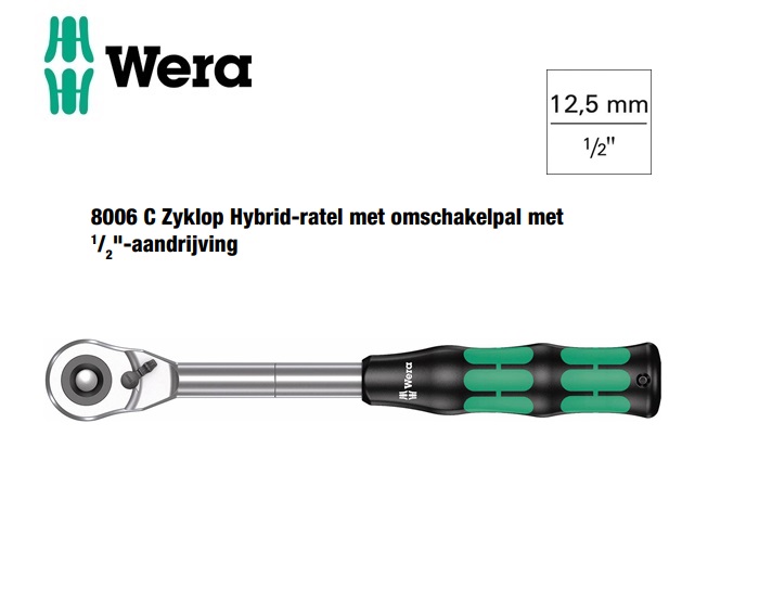 Wera 8006 C Zyklop Hybrid-ratel 12.50 mm | dkmtools