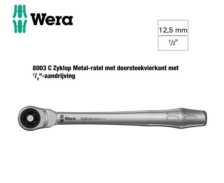 Wera 8003 C Zyklop Metal-ratel doorsteekvierkant | dkmtools