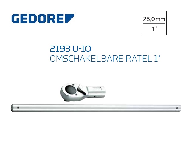 Gedore 2193 U-10 Omschakelbare ratel 25.0mm | DKMTools - DKM Tools