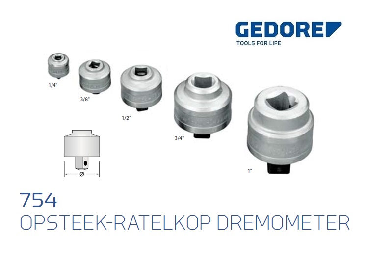 Gedore 754.Opsteek ratelkop DREMOMETER | dkmtools