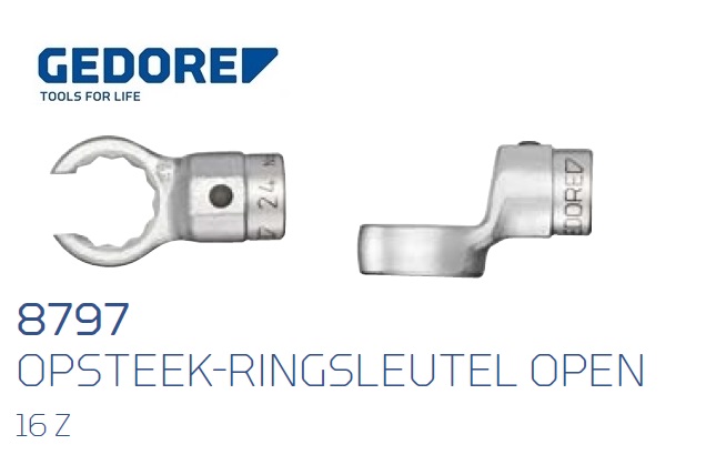 Gedore 8797.Opsteek ringsleutel open 16 Z | DKMTools - DKM Tools